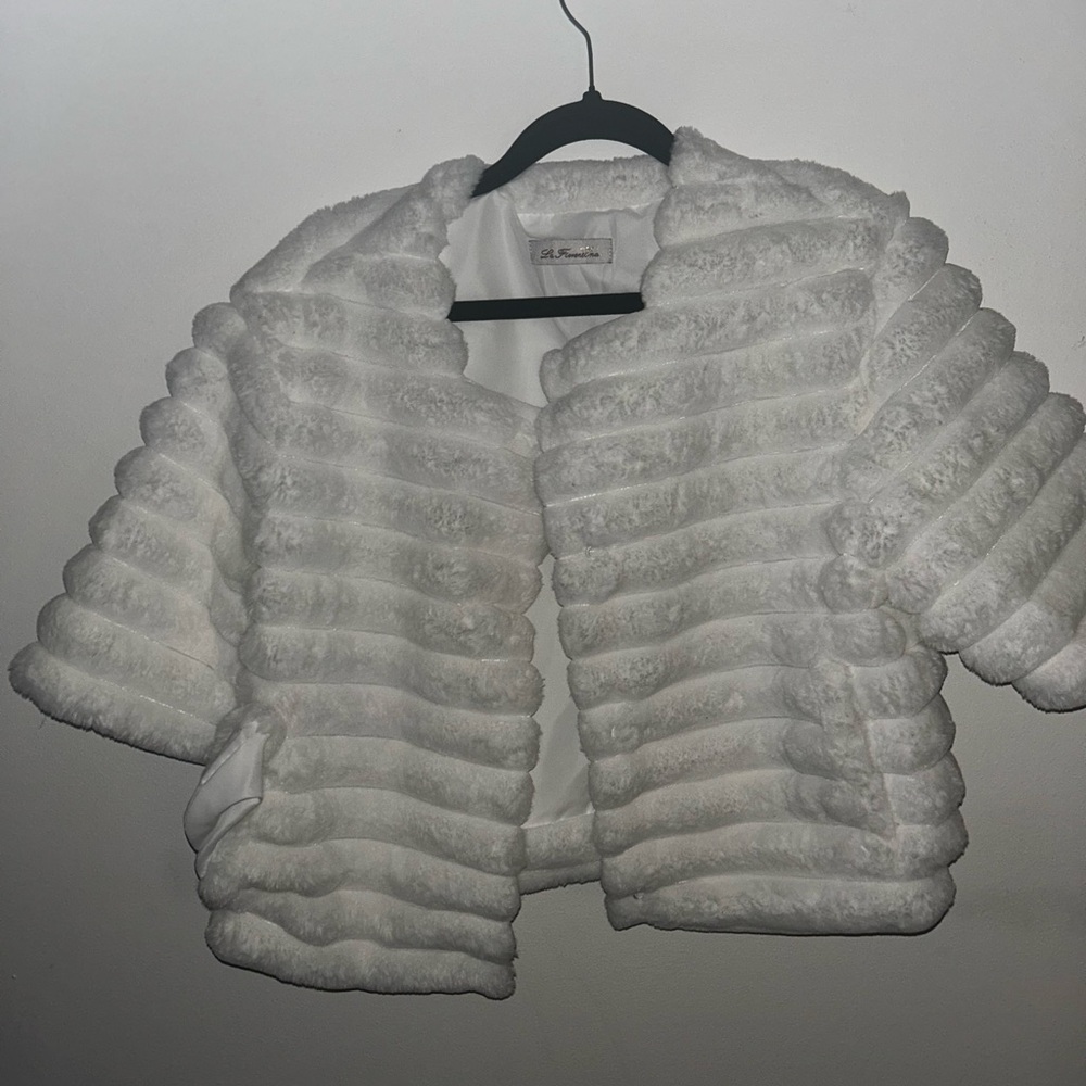 La Fiorentina Cream Teddy Jacket